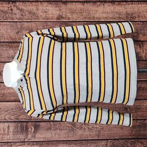 Vtg Company Eighty One Mens Striped Henley Collar Long Sleeve
